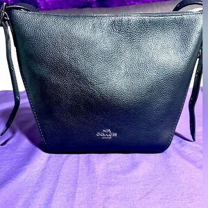 Coach Medium Pebbled Black Leather Shoulder Bag! Like New!